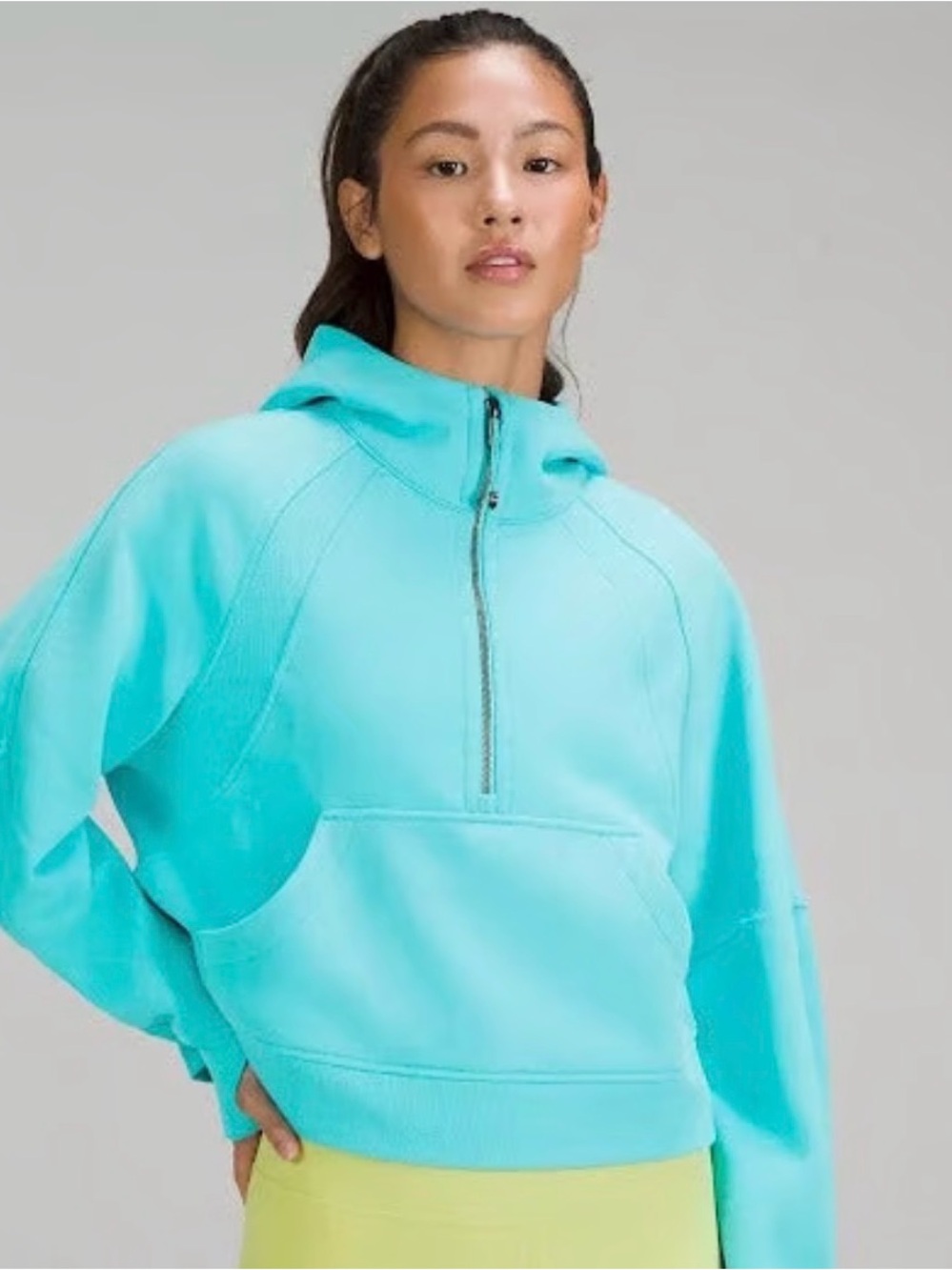 Lululemon Scuba Oversized Half-Zip Hoodie Electric Turquoise XS/S NWOT